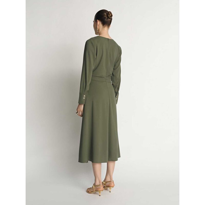 Veronika Maine Crepe Tucked Waist Midi Dress image number 1